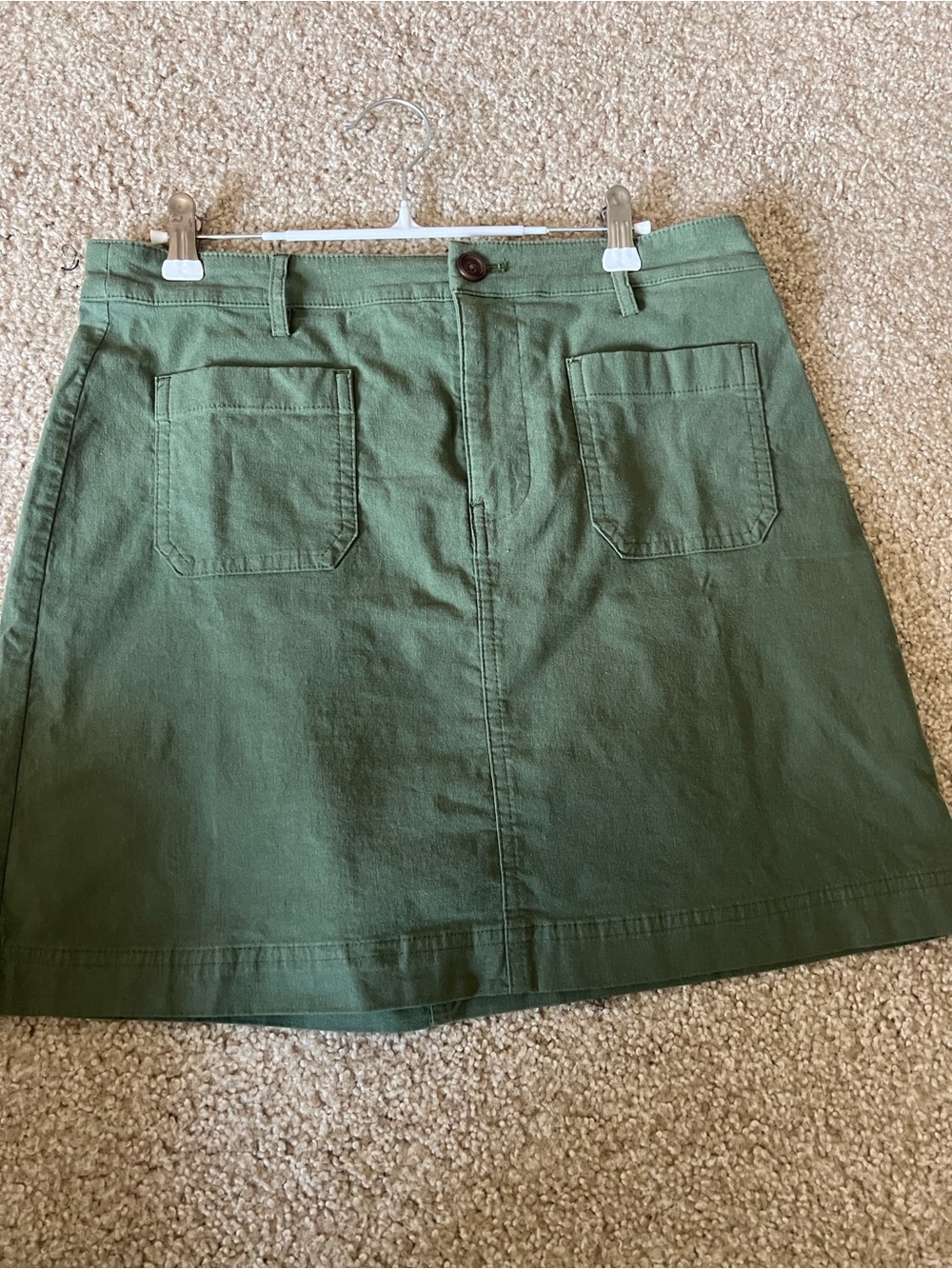 J. Crew Olive Green A-Line Mini Skirt